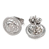 304 Stainless Steel Flat Round Button Ear Studs for Women EJEW-P234-10P-2