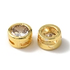 Rack Plating Brass Micro Pave Cubic Zirconia Slide Charms KK-C020-13G-1