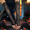 Spider Web Polyester & Spandex Long Fingerless Gloves for Women AJEW-WH20007-89A-6