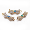 Brass Cubic Zirconia Links KK-L177-61G-A-1
