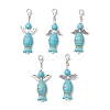 Fish Angel ABS Plastic Imitation Pearl & Synthetic Turquoise Pendant Decorations HJEW-JM03532-2