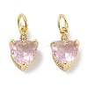 Brass Micro Pave Cubic Zirconia Charms KK-C051-05G-04-1