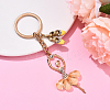 Alloy Crystal Rhinestone & Resin Ballet Dancer Girl Keychain KEYC-YW00228-07-1