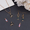 6Pcs 3 Styles Brass Enamel Pendants KK-AR0004-43-4