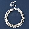 304 Stainless Steel Mesh Chain Bracelet BJEW-G669-14S-1