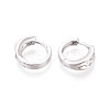 Brass Micro Pave Clear Cubic Zirconia Hoop Earrings EJEW-T048-46P-2
