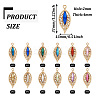24Pcs 12 Colors KC Gold Plated Alloy Pendants FIND-TA0003-71-3