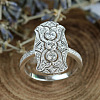 Retro Brass & Cubic Zirconia Finger Rings FS-WGF6FC6-03-2