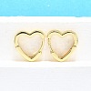 Heart Brass Hoop Earrings LS-EJEW-H157-05G-1
