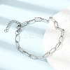 4MM 304 Stainless Steel Textured Paperclip Chain Bracelets for Man and Women SA-CBAB767-08P-1