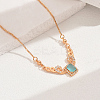 Elegant Vintage Brass Pave Cubic Zirconia Women's Rectangle Pendant Necklaces DI2317-5-1