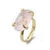 Natural Rose Quartz Finger Rings RJEW-B122-01G-06-4
