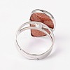 Adjustable Synthetic Goldstone & Platinum Brass Rings RJEW-N024-02A-2