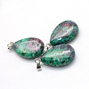 Teardrop Dyed Natural Ruby in Zoisite Pendants G-Q368-22-2