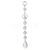 3Pcs Glass Teardrop Round Leaf Hanging Suncatchers Sets HJEW-JM04603-02-4