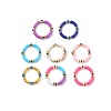 8Pcs 8 Color Acrylic Curved Tube & Plastic Evil Eye Beaded Stretch Bracelets Set BJEW-JB08963-1