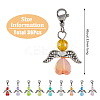 36Pcs 9 Colors Transparent Acrylic Angel Charm Decorations HJEW-AB00668-2