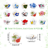 90Pcs 15 Colors Handmade Porcelain Ceramic Beads Strands PORC-PH0001-25-3