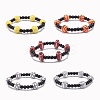 Sport Theme Acrylic Beaded Stretch Bracelet for Men Women BJEW-JB08549-1