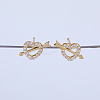 Elegant Cupid Heart Brass Stud Earrings AJ1399-2