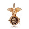 Golden Plated Brass Hollow Round Cage Pendants KK-J252-05G-1