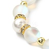 Synthetic Moonstone & Hematite & Plastic Imitation Pearl Beaded Stretch Bracelet BJEW-JB09504-4