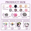 80Pcs Round & Cow Stripe Food Grade Eco-Friendly Silicone Focal Beads SIL-TA0002-68-4