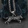 304 Stainless Steel Viking Wolf Pendant Necklaces for Men FS-WG017A5-01-1