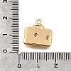 Brass Micro Pave Clear Cubic Zirconia Pendants KK-C096-16A-G-3