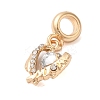 Rack Plating Alloy Crystal Rhinestone European Dangle Charms PALLOY-S189-36G-2
