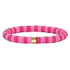 Polymer Clay Heishi Surfer Stretch Bracelet with 304 Stainless Steel Beaded BJEW-SW00109-05-1