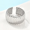 304 Stainless Steel Open Cuff Ring for Women RJEW-U014-05P-4