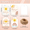 120Pcs 4 Styles Sunflower Paper Thank You Gift Tags CDIS-WH0038-04-2