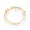 Brass Micro Clear Cubic Zirconia Adjustable Ring Settings LS-KK-T062-238G-2