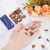 20 Pairs 2 Styles Half Round Walnut Wood Stud Earring Findings MAK-SC0001-22-3