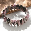 Bicone Natural Rhodonite Beads Stretch Bracelets for Women Men BJEW-C097-05B-1