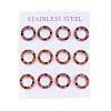 PVD Vacuum Plating 304 Stainless Steel Stud Earrings EJEW-C099-09-01-1