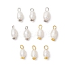 10Pcs 2 Colors Natural Cultured Freshwater Pearl Rice Pendants PALLOY-JF03922-1