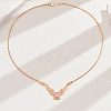 Elegant Vintage Brass Pave Cubic Zirconia Women's Rectangle Pendant Necklaces DI2317-6-1