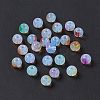 Transparent Baking Painted Glass Beads X-GLAA-P029-06-2