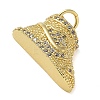 Rack Plating Brass Cubic Zirconia Pendants KK-K392-10G-2