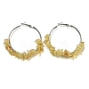 Alloy with Copper Wire Natural Yellow Quartz Hoop Earrings EJEW-Q388-01D-1