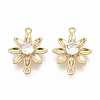 Brass Cubic Zirconia Links connectors X-KK-T050-25G-NF-1