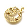 Rack Plating Brass Micro Pave Cubic Zirconia Pendants KK-L226-050G-03-2