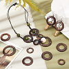 80Pcs 4 Styles Dyed Wood Jewelry Findings Coconut Linking Rings COCO-PH0001-03-2