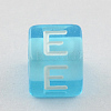 Mixed Letters Transparent Acrylic Cube Beads SACR-S181-03-2