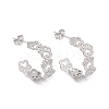 Non-Tarnish 304 Stainless Steel Bear Paw Print Wrap Stud Earrings for Women EJEW-B018-12P-1