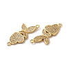 Eco-Friendly Rack Plating Brass Micro Pave Clear Cubic Zirconia Connector Charms KK-F853-29G-2