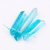 Electroplated Natural Quartz Crystal Graduated Beads Strands G-P315-A07-3