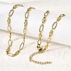 304 Stainless Steel Flower Link Chain Necklaces for Women NJEW-A046-02C-G-3